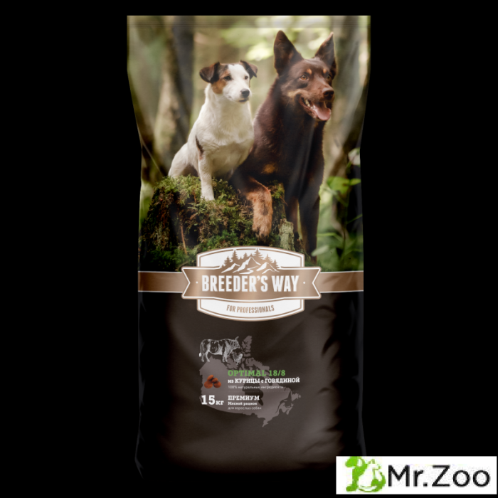 Зоогурман «Breeder's way» Optimal 18/8 сухой корм для взрослых собак говядина
