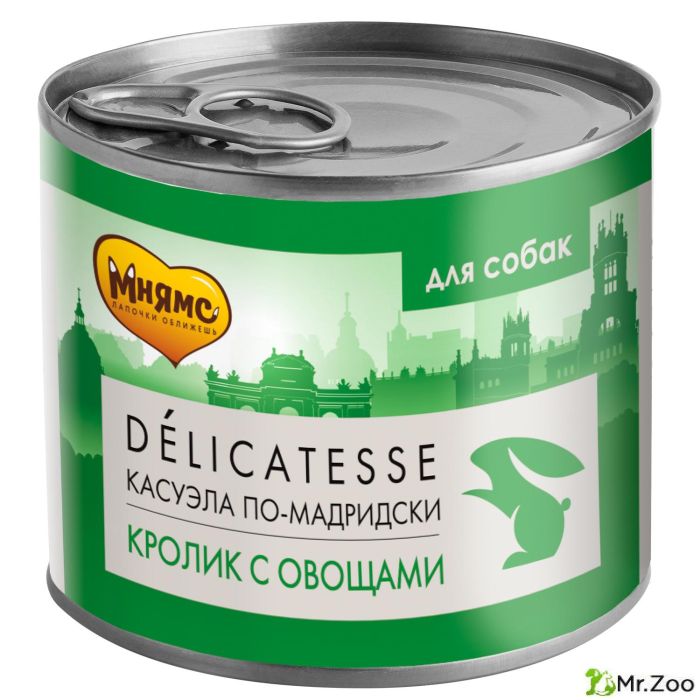 Мнямс консервы для собак всех пород паштет из кролика с овощами Касуэла по-мадридски