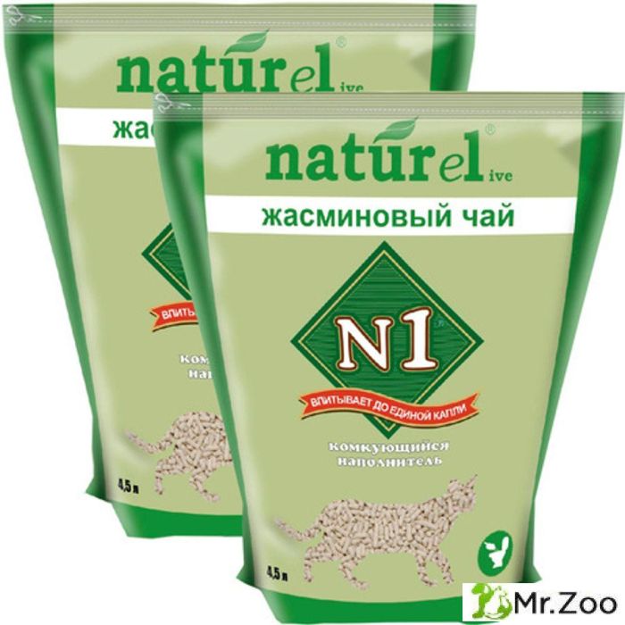 Комкующийся наполнитель №1 Naturel Жасминовый чай для кошачьих туалетов