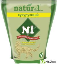 Комкующийся наполнитель №1 Naturel Кукурузный для кошачьих туалетов