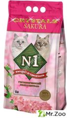 Силикагелевый наполнитель №1 CRYSTALS Sakura для кошачьих туалетов