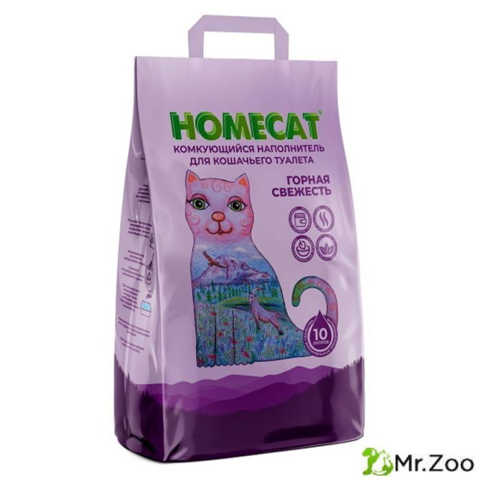 Комкующийся наполнитель HOMECAT для кошачьих туалетов Горная свежесть