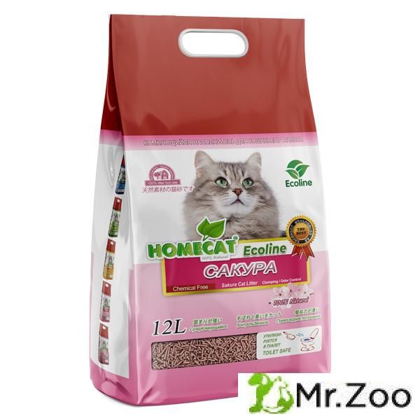 Комкующийся наполнитель HOMECAT «Эколайн» для кошачьих туалетов Лотос-сакура