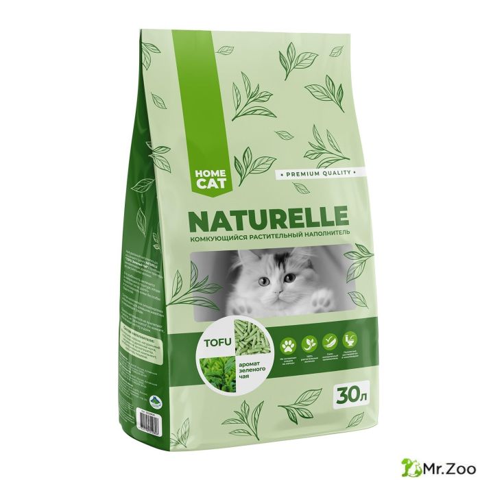 Комкующийся наполнитель HOMECAT NATURELLE Зеленый чай для кошачьих туалетов с ароматом зеленого чая