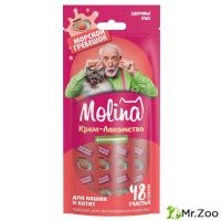 Крем-лакомство Molina Creamy Treats Eye care для котят и взрослых кошек морской гребешок здоровье глаз 48г
