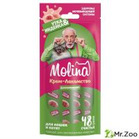 Крем-лакомство Molina Creamy Treats Sterilised утка индейка для котят и взрослых кошек здоровье мочевыводящей системы 48г