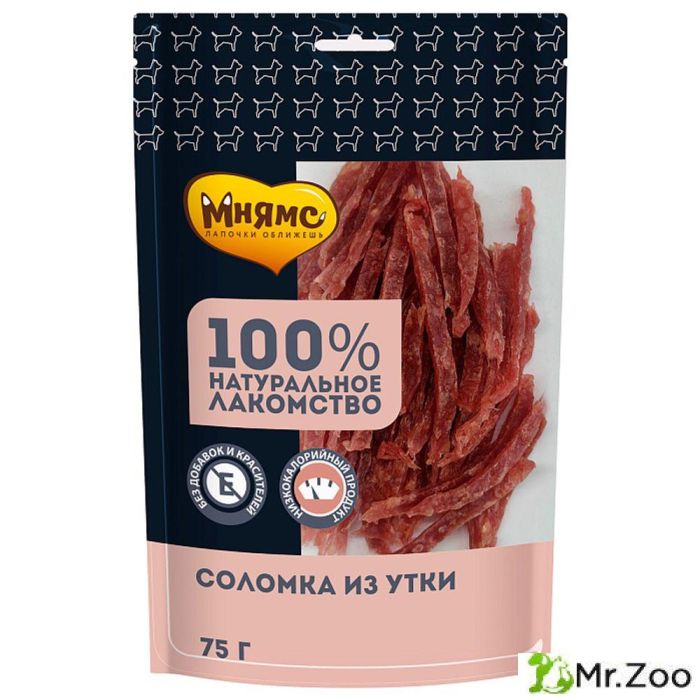 Лакомство Мнямс для собак Соломка из утки 75г