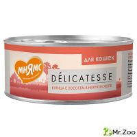 Консервы Мнямс дополнительный корм для кошек Курица с лососем в нежном желе