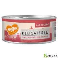 Консервы Мнямс дополнительный корм для кошек Тунец с курицей в нежном желе