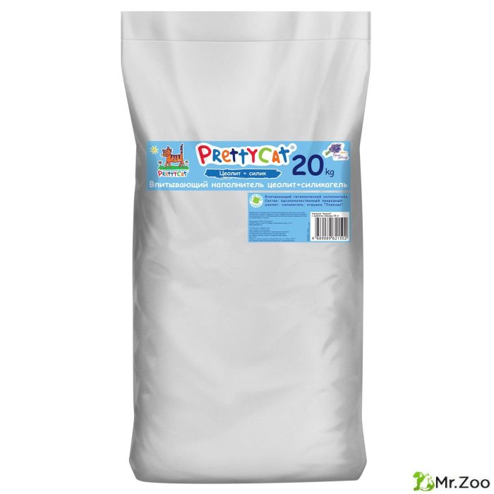 Наполнитель PrettyCat впитывающий глиняный Naturel с ароматом лаванды 20 кг CLUB