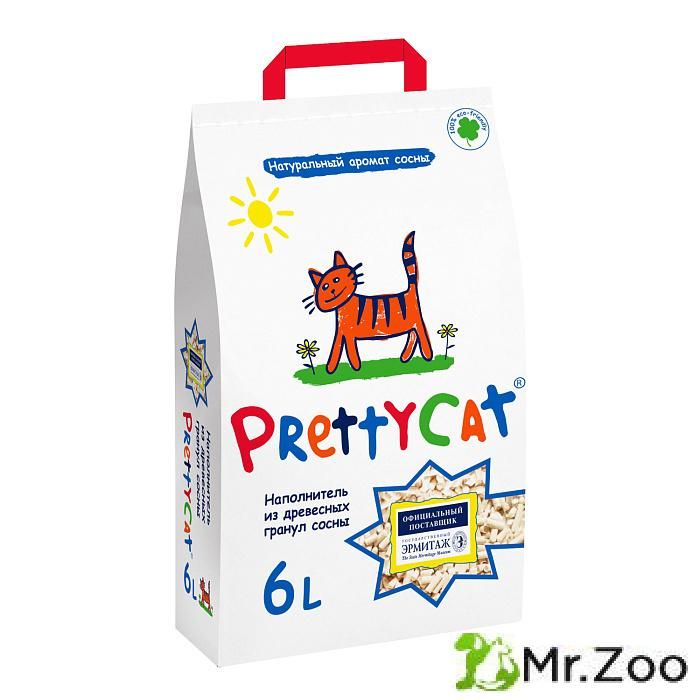 Наполнитель PrettyCat впитывающий древесный Wood Granules 2 кг (6 л)