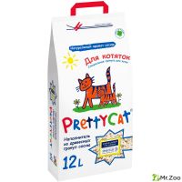 Наполнитель PrettyCat впитывающий древесный Wood Granules для котят 4кг (12 л)