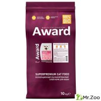 Сухой корм AWARD Sterilized для взрослых стерилизованных кошек с индейкой и курицей с добавлением клюквы и цикория 10кг