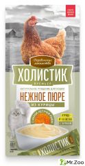 Деревенские лакомства Холистик Премьер для кошек Нежное пюре из курицы с икрой летучей рыбы 4х10г