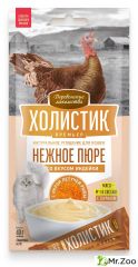 Деревенские лакомства Холистик Премьер для кошек Нежное пюре со вкусом индейки с икрой летучей рыбы 4х10г