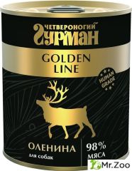 Корм консервированный для собак Четвероногий гурман "Golden line Оленина" 12х340г