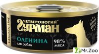 Корм консервированный для собак Четвероногий гурман "Golden line Оленина" 24х100г