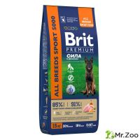 Сухой корм Brit Premium Dog Adult Sport 5000 для взрослых собак всех пород с высокими затратами энергии