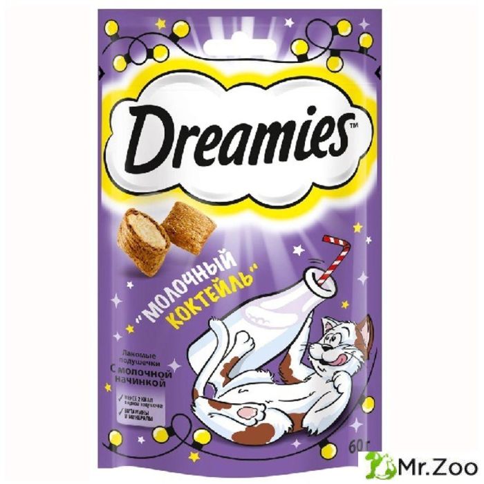Лакомство Dreamies Молочный коктейль для кошек лакомые подушечки