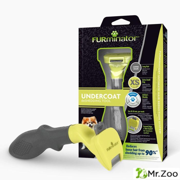 Дешеддер FURminator XS 25 мм для миниатюрных собак с длинной шерстью желтый