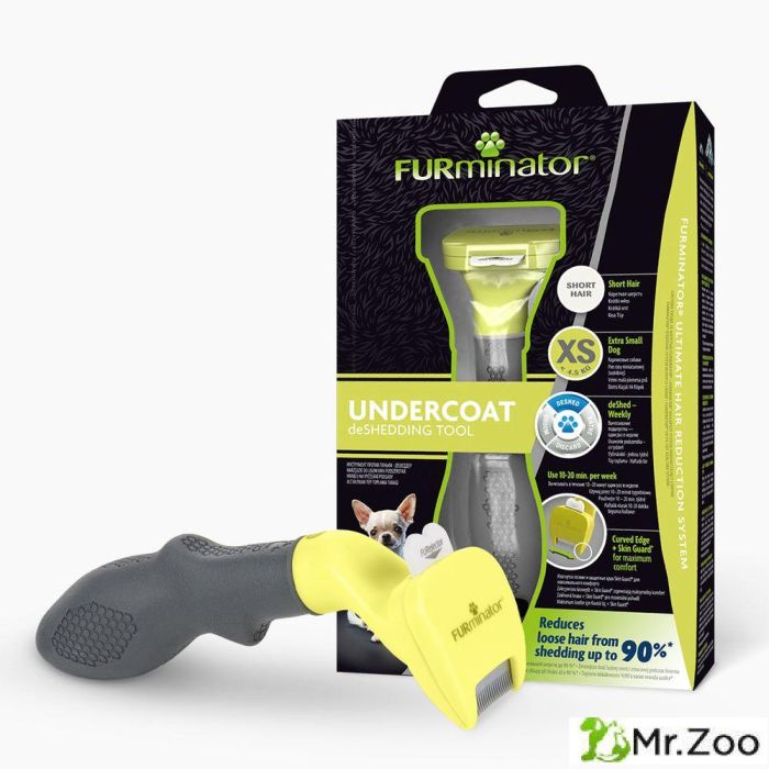 Дешеддер FURminator XS 25 мм для миниатюрных собак с короткой шерстью желтый