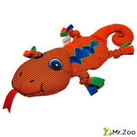 Игрушка Mr.Kranch для собак Ящерка плюшевая с пищалкой 38 см оранжевая