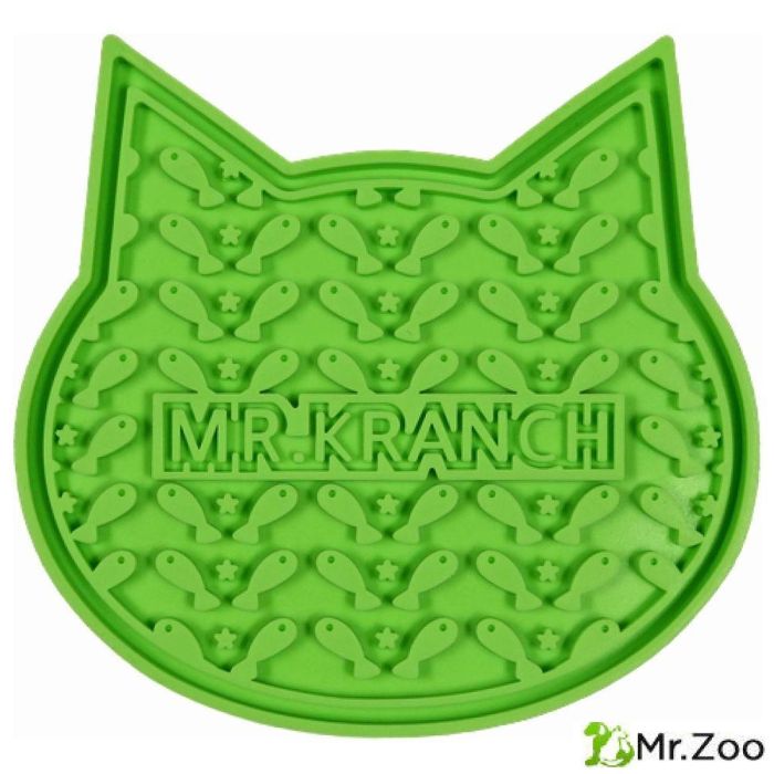 Лизательный коврик Mr.Kranch для медленного поедания силиконовый 12*12 см зеленый на присосках