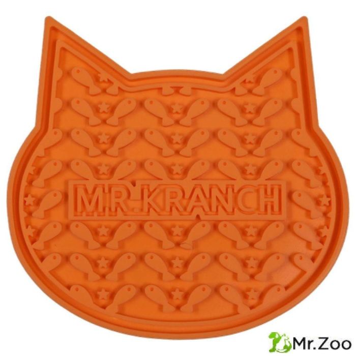 Лизательный коврик Mr.Kranch для медленного поедания силиконовый 12*12 см оранжевый на присосках