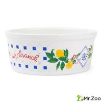 Миска Mr.Kranch для собак и кошек из фарфора Лимоны 450мл белая