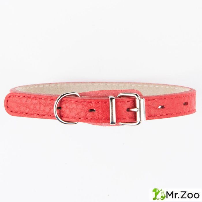 Ошейник Mr.Kranch для собак из натуральной кожи прямой 24-30см красный