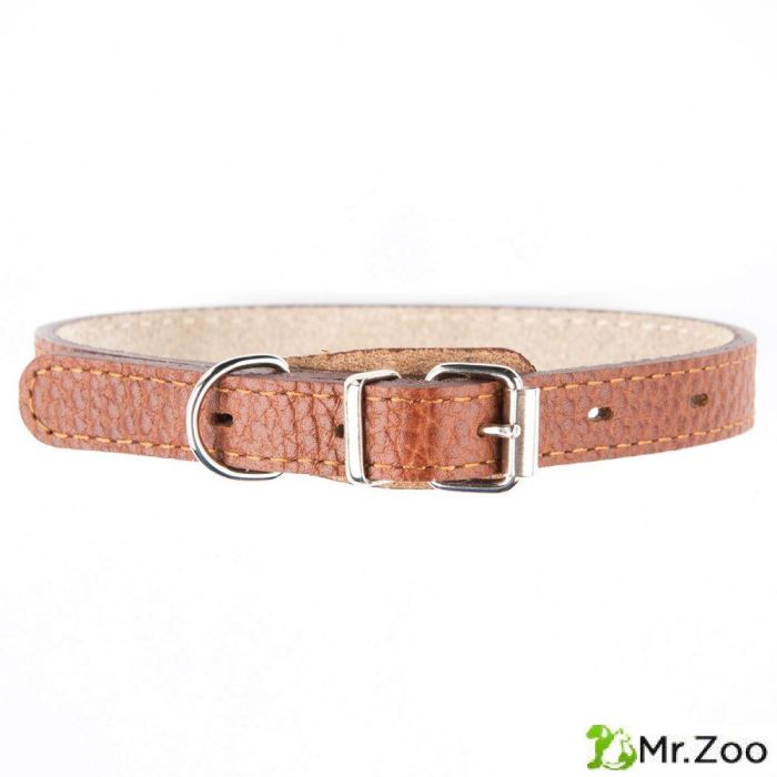 Ошейник Mr.Kranch для собак из натуральной кожи прямой 33-40см коричневый