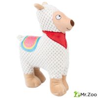 Игрушка Mr.Kranch для собак Лама плюшевая с пищалкой 20 см белая
