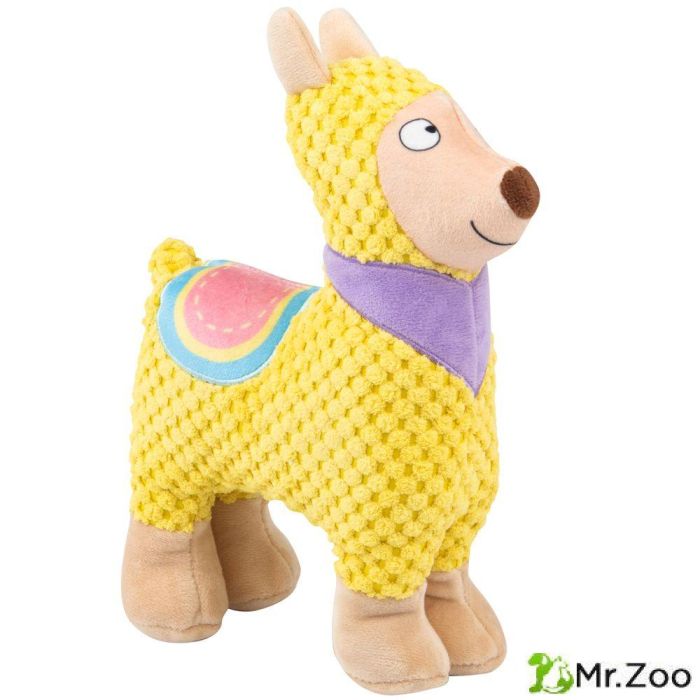 Игрушка Mr.Kranch для собак Лама плюшевая с пищалкой 20 см желтая