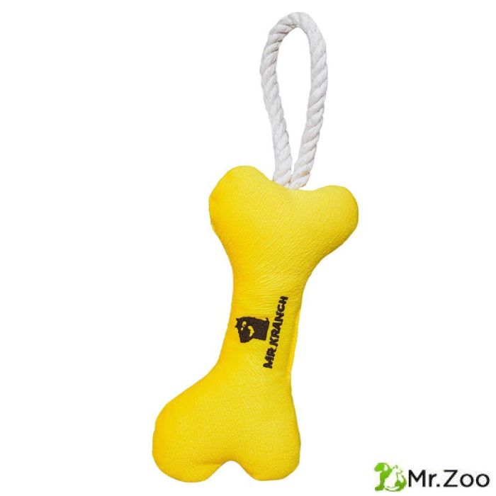 Игрушка Mr.Kranch для собак мелких и средних пород Косточка с канатом 31х9х4см желтая