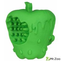 Игрушка Mr.Kranch для собак Яблоко с пищалкой 10 см с ароматом курицы зеленая