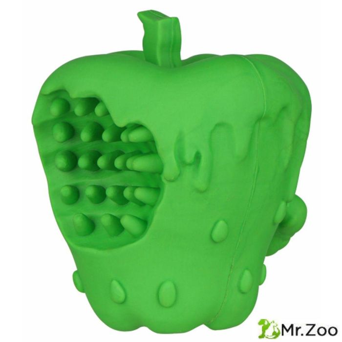 Игрушка Mr.Kranch для собак Яблоко с пищалкой 10 см с ароматом курицы зеленая