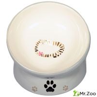Миска Mr.Kranch керамическая для кошек на подставке 120 мл серая