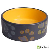 Миска Mr.Kranch керамическая для собак 420 мл черная с желтым