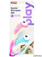 Petstages игрушка для кошек Dental "Креветки" 2 шт. с кошачьей мятой, 7 см