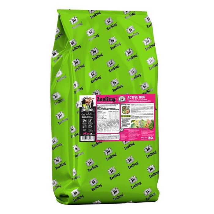 ZooRing Active Dog Мясо молодых бычков и рис с глюкозамином и хондроитином