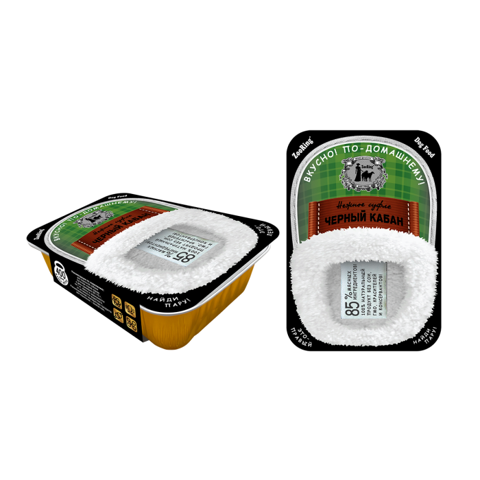 ZooRing корм консервированный для собак Суфле Чёрный кабан