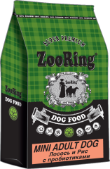 ZooRing Mini Adult Dog Лосось и рис пробиотиками (26/14)