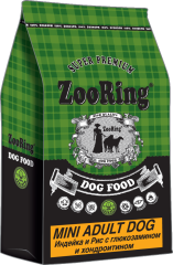 ZooRing Mini Adult Dog Индейка и рис с глюкозамином (26/14)