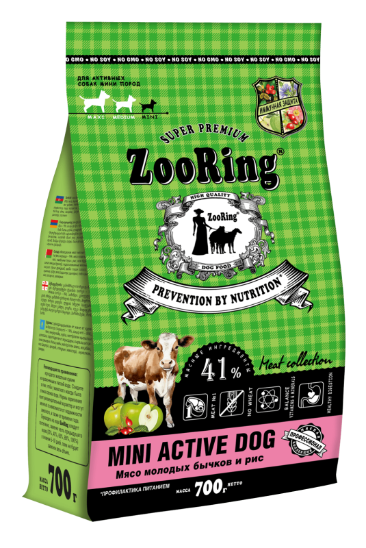 ZooRing MINI ACTIVE DOG Мясо молодых бычков и рис