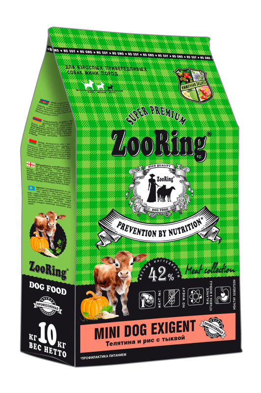 ZooRing MINI DOG EXIGENT Телятина и рис с тыквой