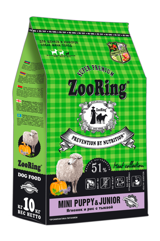 ZooRing MINI PUPPY&JUNIOR Ягненок и рис с тыквой