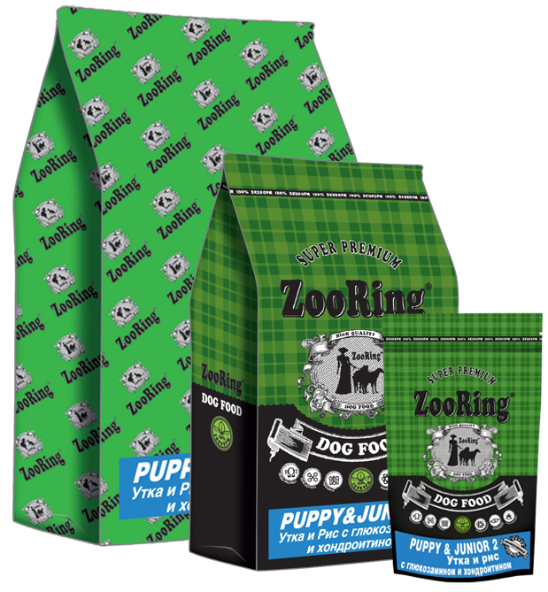 ZooRing Puppy&Junior 2 (Паппи и Юниор2) Утка и рис. 28/16 С глюкозамином