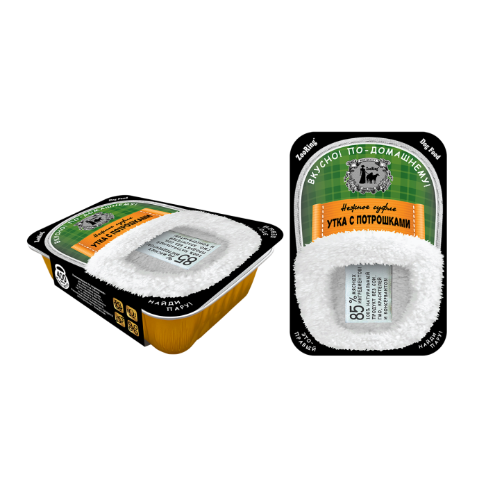 ZooRing корм консервированный для собак Суфле Утка с потрошками