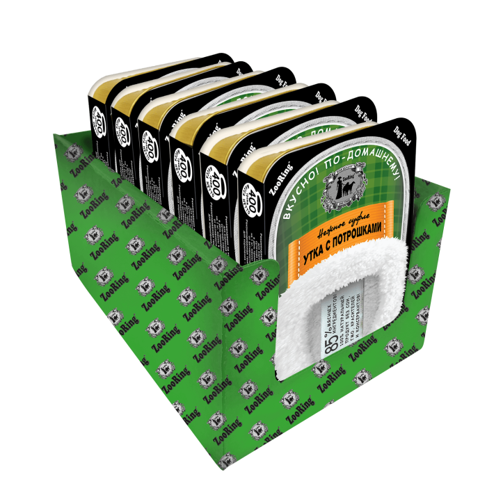 ZooRing корм консервированный для собак Суфле Утка с потрошками